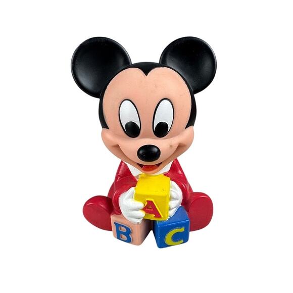 Vintage 1986 Mickey Mouse ABC Blocks Squeeze Toy by Shelcore Disney Collectible - Picture 1 of 5